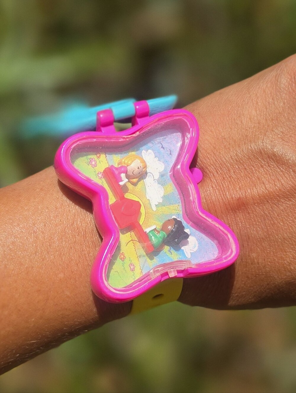Vintage 1990's Polly Pocket see-saw watch toy Happy Meal 1994